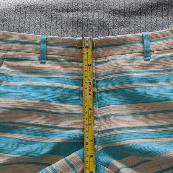 GAP Short Shorts  Hot Pants Turquoise and Tan Stripe Size 4 - Picture 5 of 6